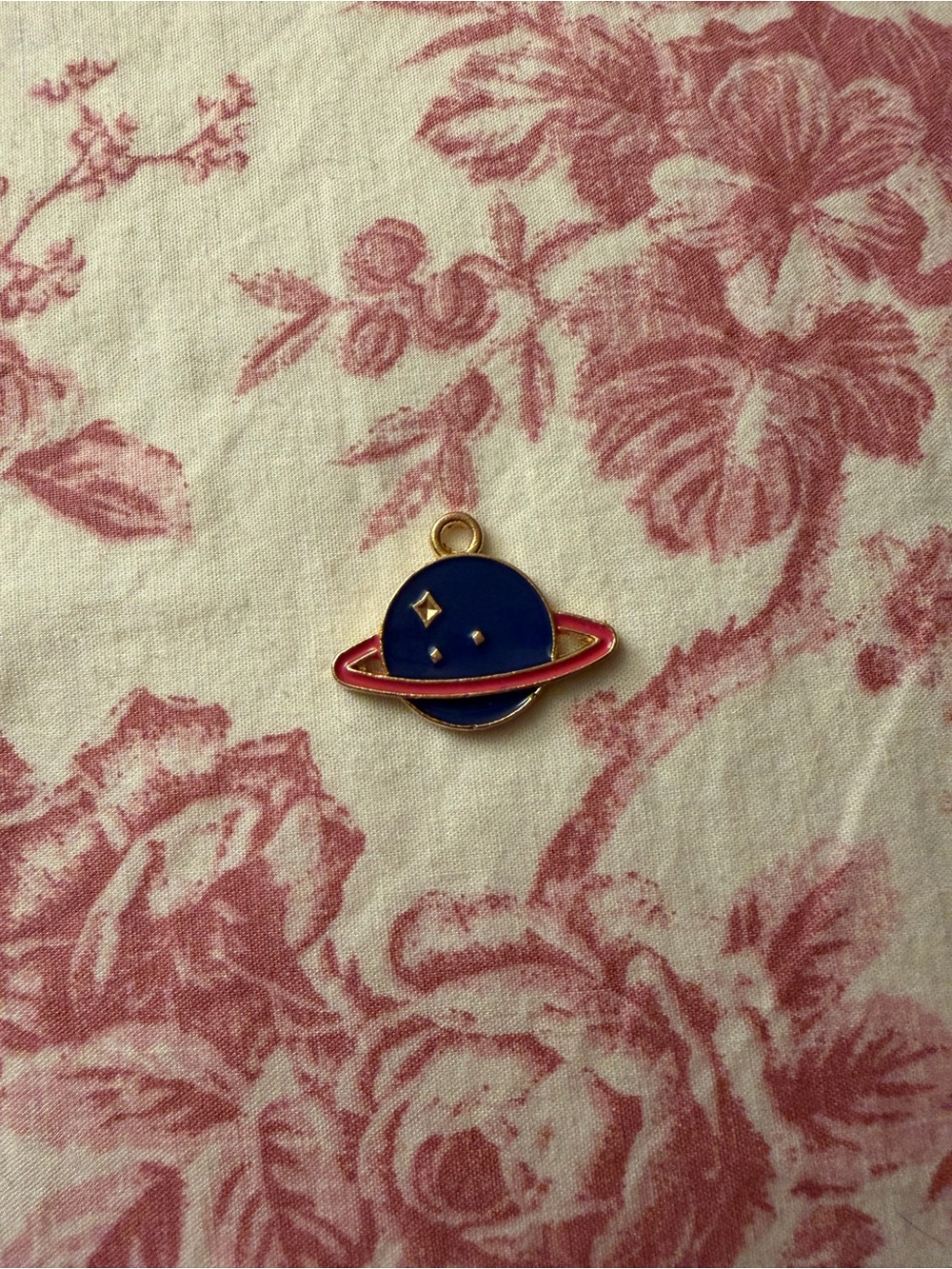 Planet Charm Pendant in Navy and Red